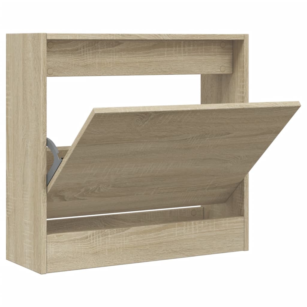Schoenenkast 60x21x57 cm bewerkt hout sonoma eikenkleurig is nu te koop bij PeponiXL, paradijselijk wonen!