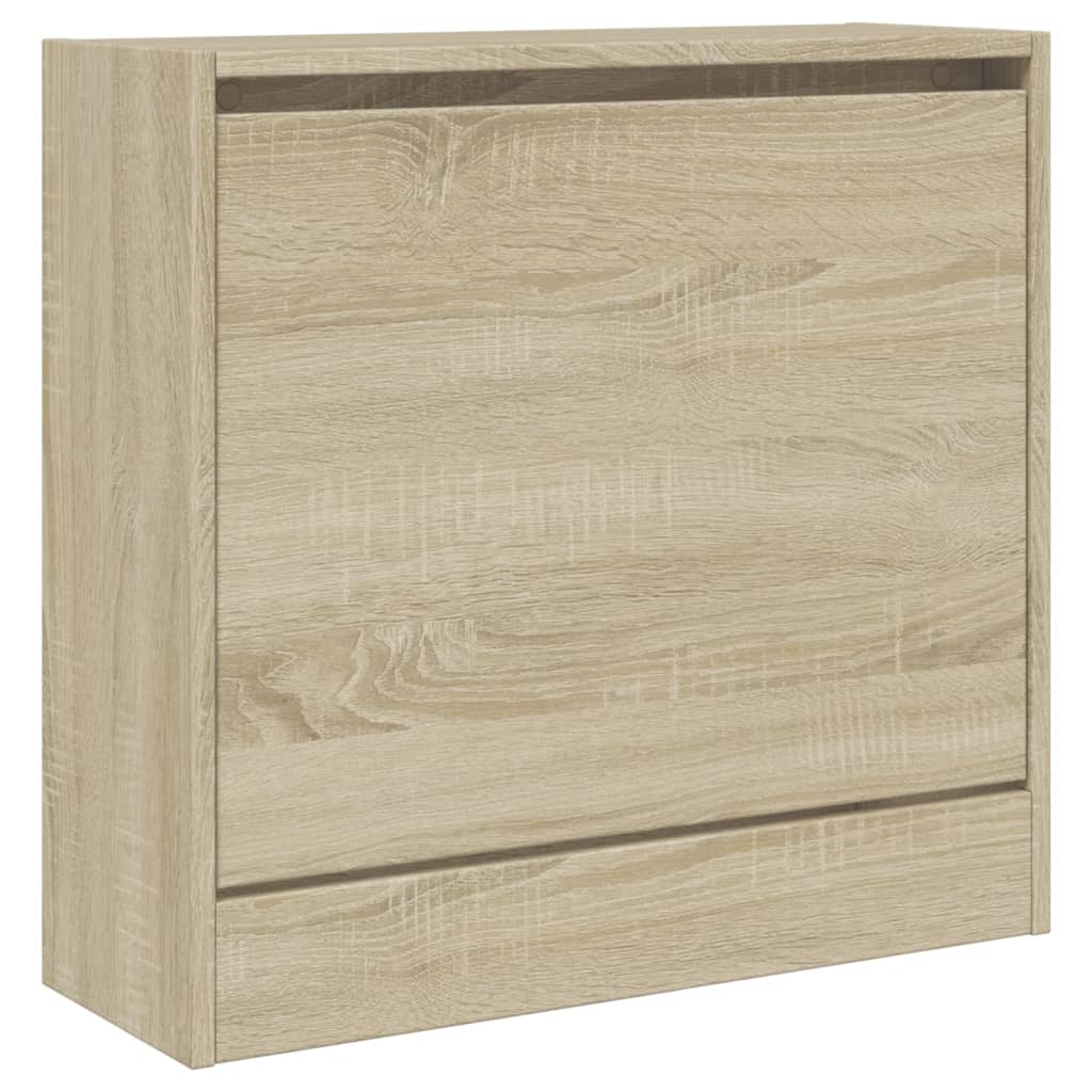 Schoenenkast 60x21x57 cm bewerkt hout sonoma eikenkleurig is nu te koop bij PeponiXL, paradijselijk wonen!