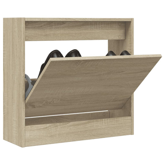 Schoenenkast 60x21x57 cm bewerkt hout sonoma eikenkleurig is nu te koop bij PeponiXL, paradijselijk wonen!