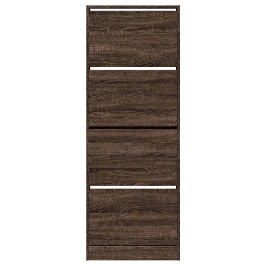 Schoenenkast 60x21x163,5 cm bewerkt hout bruin eikenkleur is nu te koop bij PeponiXL, paradijselijk wonen!