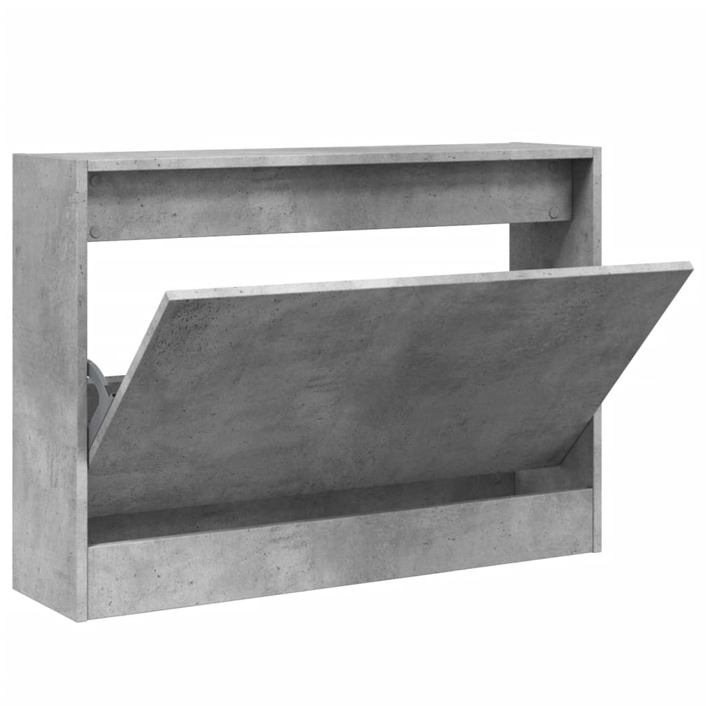 Schoenenkast 80x21x57 cm bewerkt hout betongrijs is nu te koop bij PeponiXL, paradijselijk wonen!