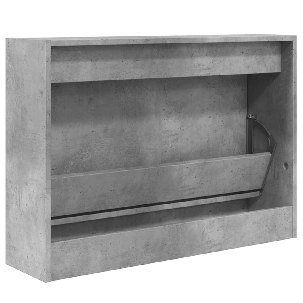 Schoenenkast 80x21x57 cm bewerkt hout betongrijs is nu te koop bij PeponiXL, paradijselijk wonen!