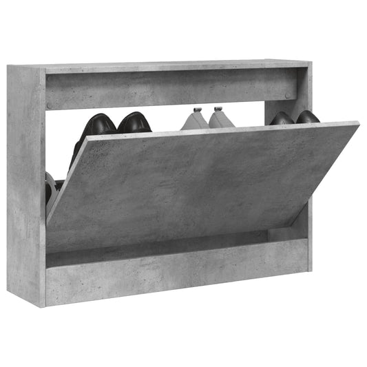 Schoenenkast 80x21x57 cm bewerkt hout betongrijs is nu te koop bij PeponiXL, paradijselijk wonen!