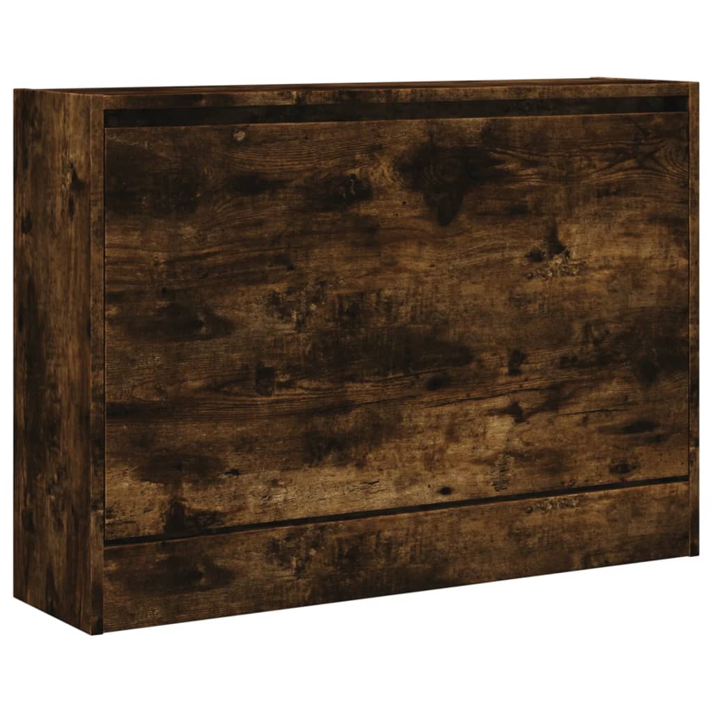 Schoenenkast 80x21x57 cm bewerkt hout gerookt eikenkleurig is nu te koop bij PeponiXL, paradijselijk wonen!
