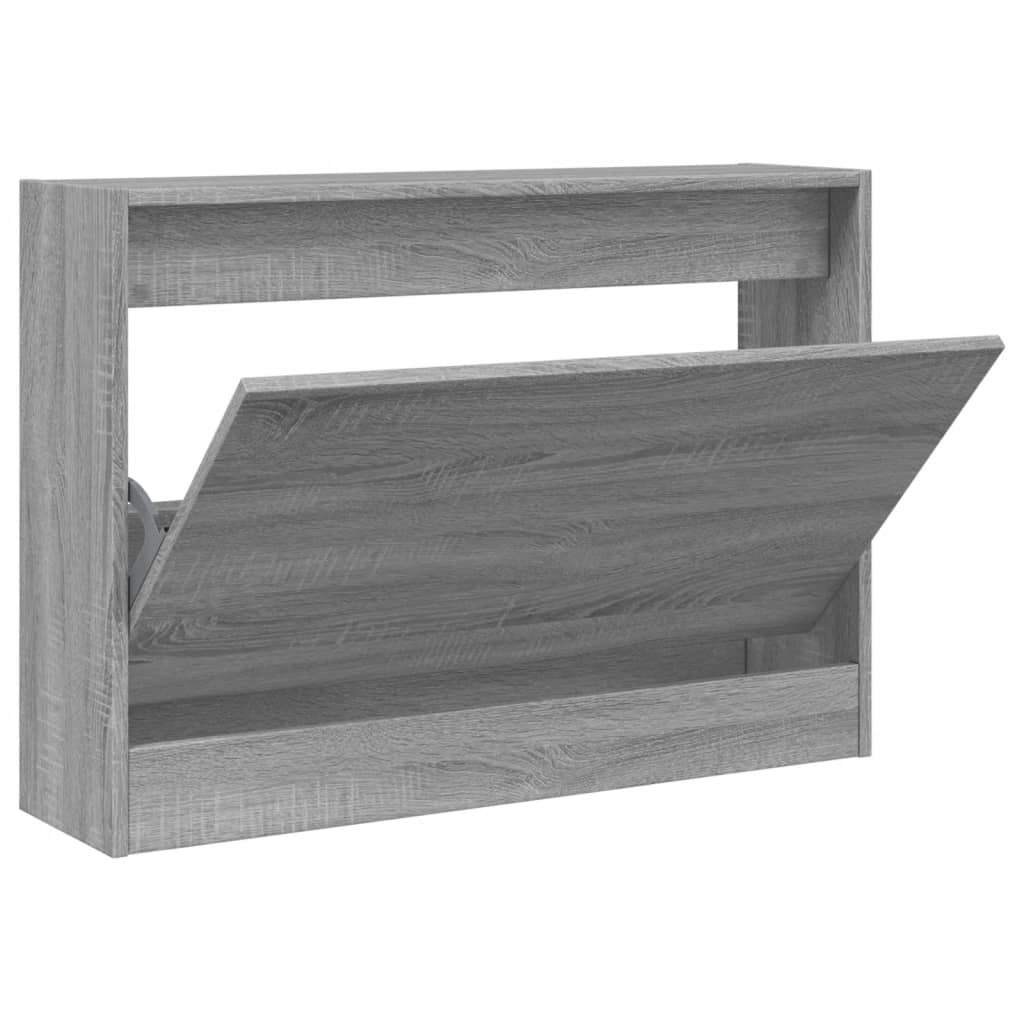 Schoenenkast 80x21x57 cm bewerkt hout grijs sonoma eikenkleur is nu te koop bij PeponiXL, paradijselijk wonen!
