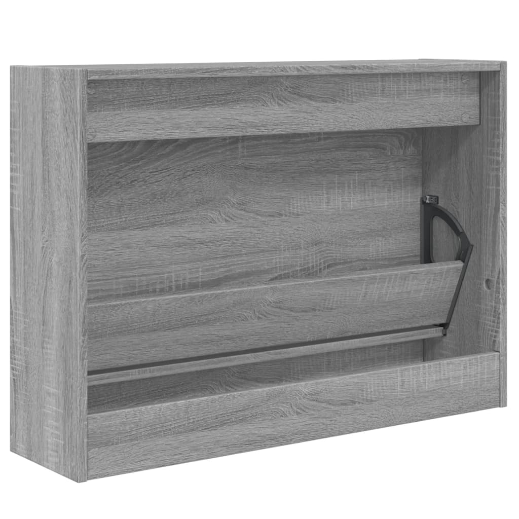 Schoenenkast 80x21x57 cm bewerkt hout grijs sonoma eikenkleur is nu te koop bij PeponiXL, paradijselijk wonen!