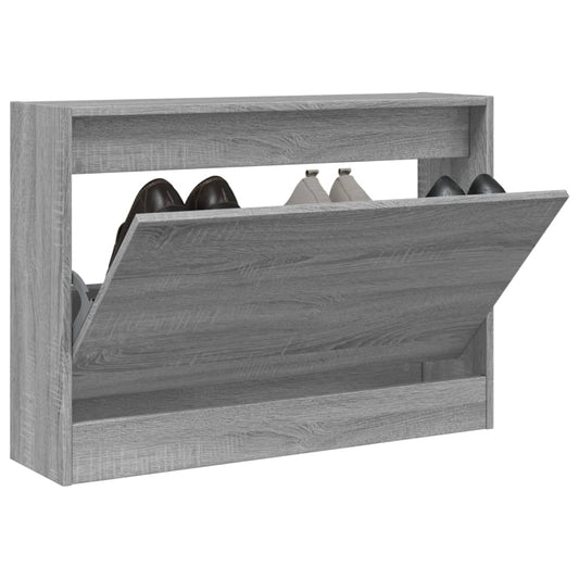 Schoenenkast 80x21x57 cm bewerkt hout grijs sonoma eikenkleur is nu te koop bij PeponiXL, paradijselijk wonen!