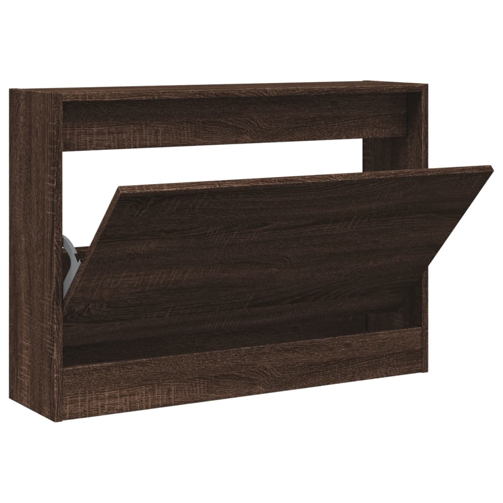 Schoenenkast 80x21x57 cm bewerkt hout bruin eikenkleur is nu te koop bij PeponiXL, paradijselijk wonen!