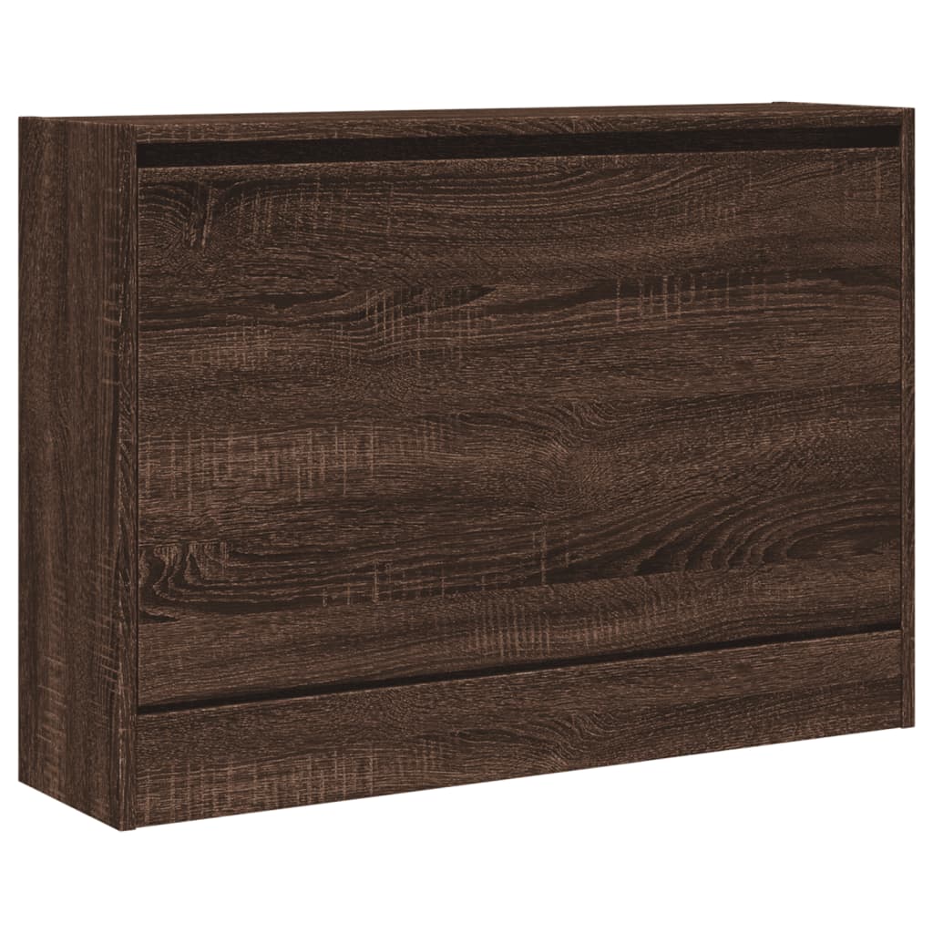 Schoenenkast 80x21x57 cm bewerkt hout bruin eikenkleur is nu te koop bij PeponiXL, paradijselijk wonen!