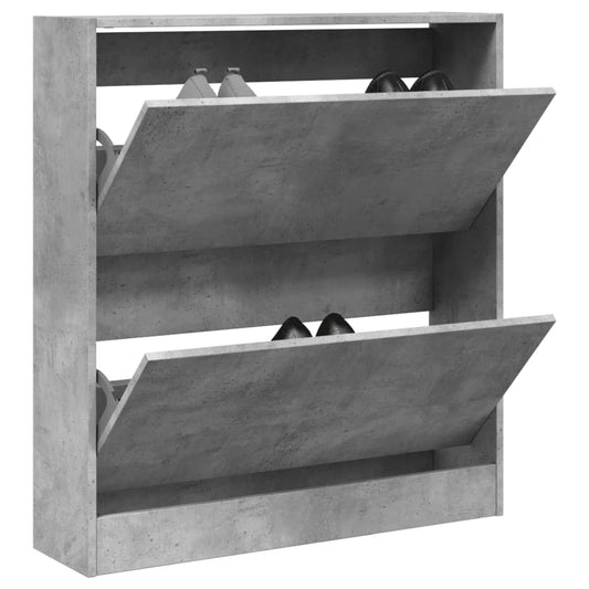 Schoenenkast 80x21x87,5 cm bewerkt hout betongrijs is nu te koop bij PeponiXL, paradijselijk wonen!