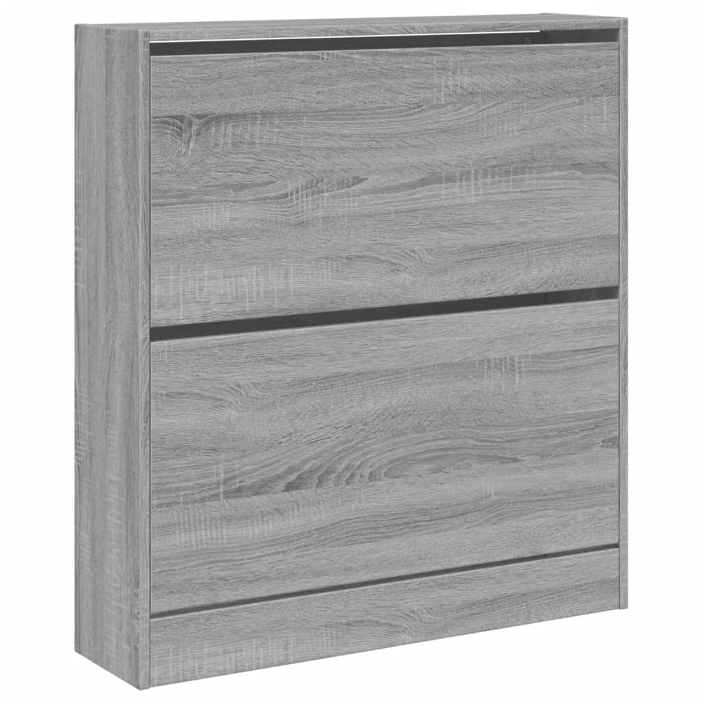Schoenenkast 80x21x87,5 cm bewerkt hout grijs sonoma eikenkleur is nu te koop bij PeponiXL, paradijselijk wonen!