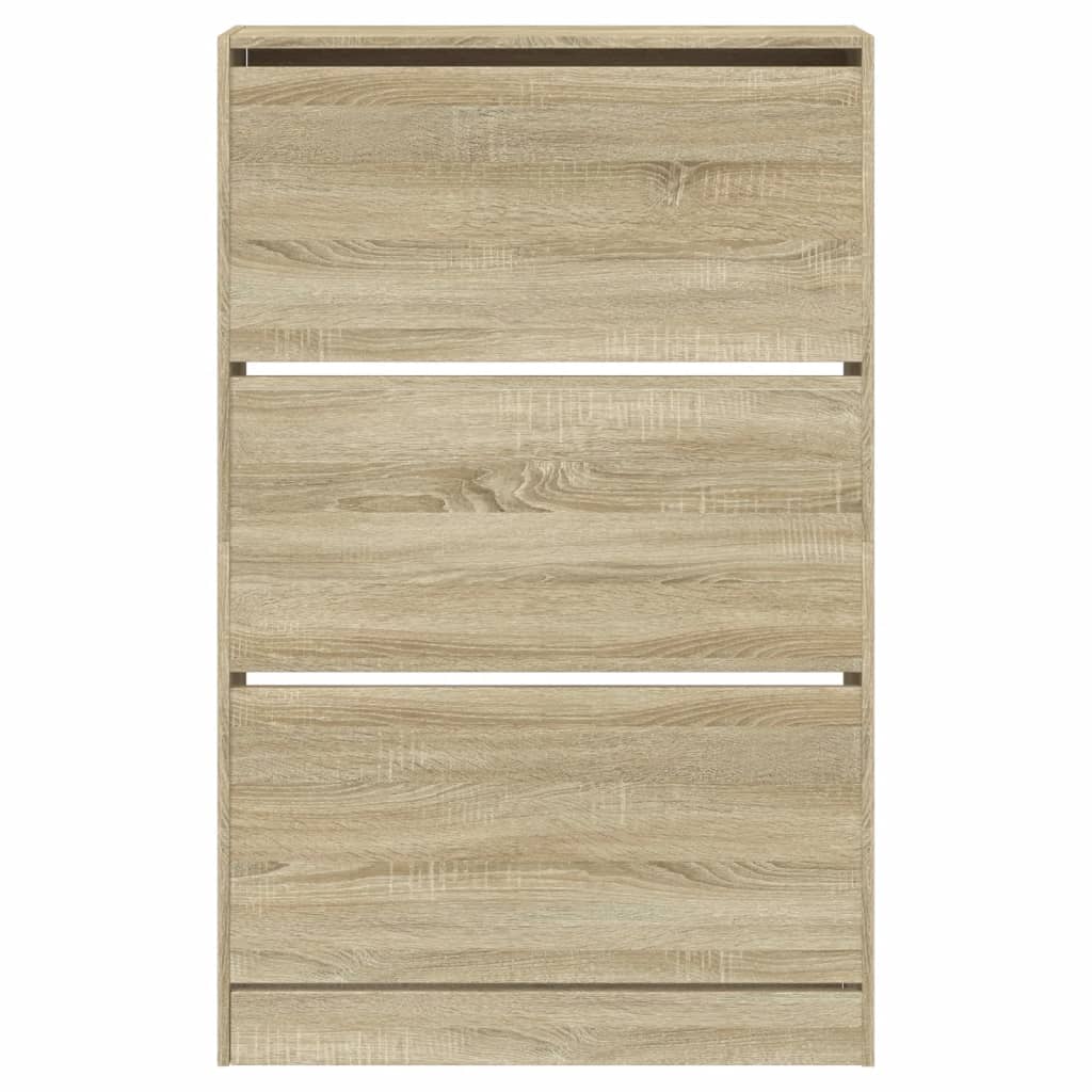 Schoenenkast 80x21x125,5 cm bewerkt hout sonoma eikenkleurig is nu te koop bij PeponiXL, paradijselijk wonen!