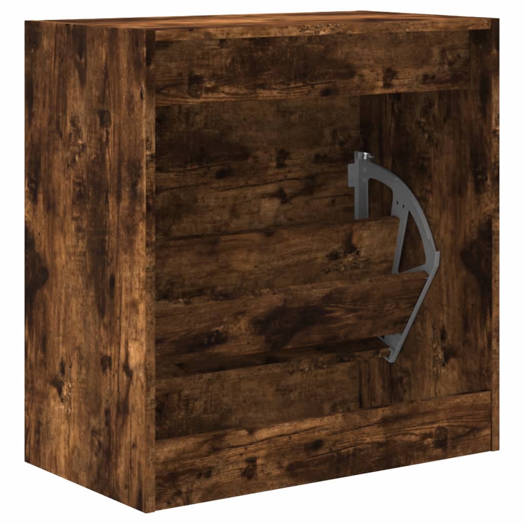 Schoenenkast 60x34x63,5 cm bewerkt hout gerookt eikenkleurig is nu te koop bij PeponiXL, paradijselijk wonen!