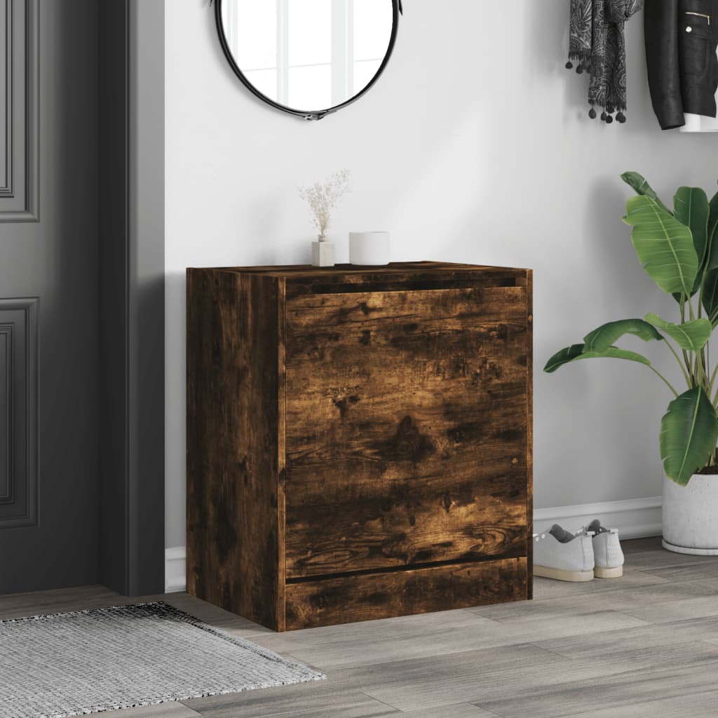 Schoenenkast 60x42x69 cm bewerkt hout gerookt eikenkleurig is nu te koop bij PeponiXL, paradijselijk wonen!