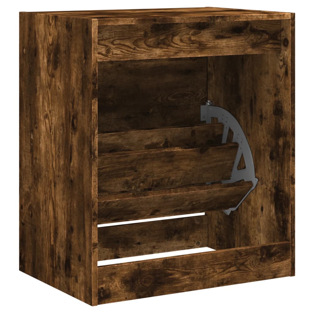 Schoenenkast 60x42x69 cm bewerkt hout gerookt eikenkleurig is nu te koop bij PeponiXL, paradijselijk wonen!