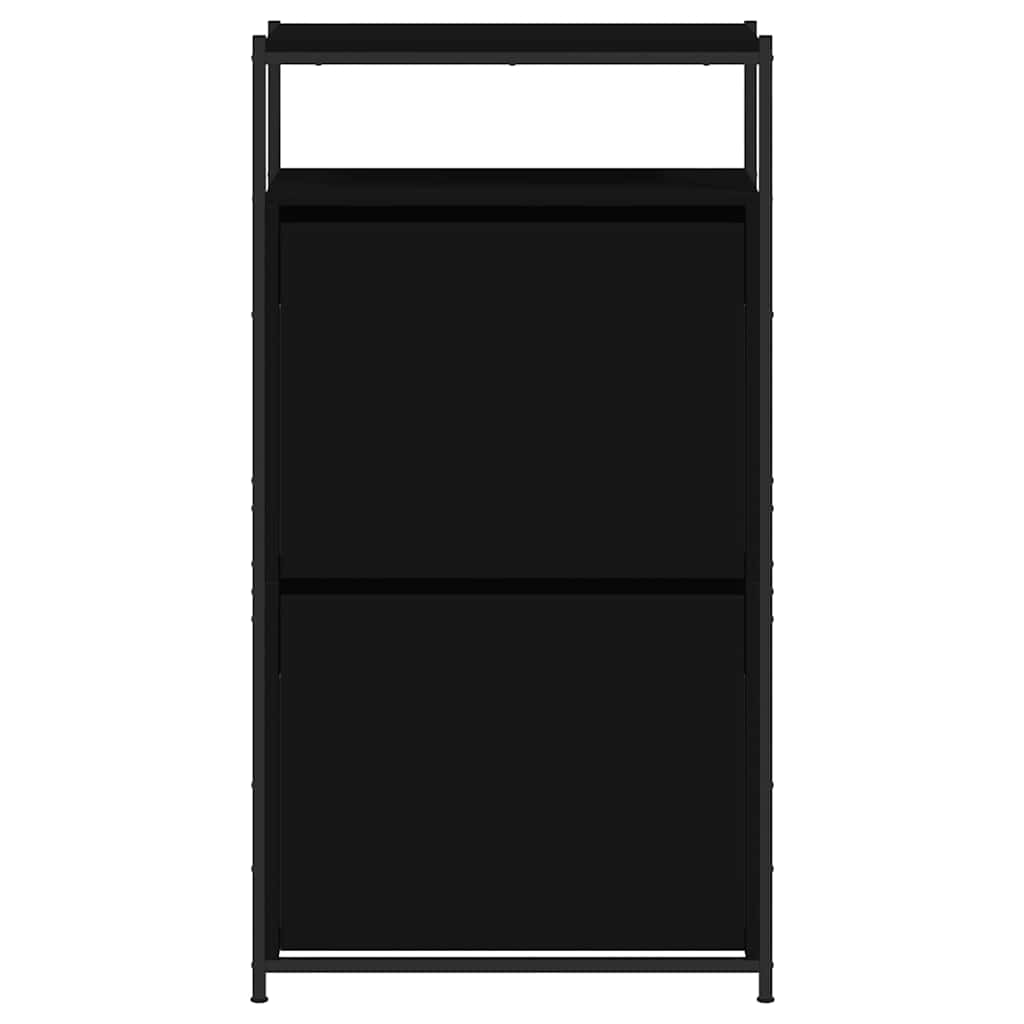 Schoenenkast 60x34x112 cm bewerkt hout zwart is nu te koop bij PeponiXL, paradijselijk wonen!