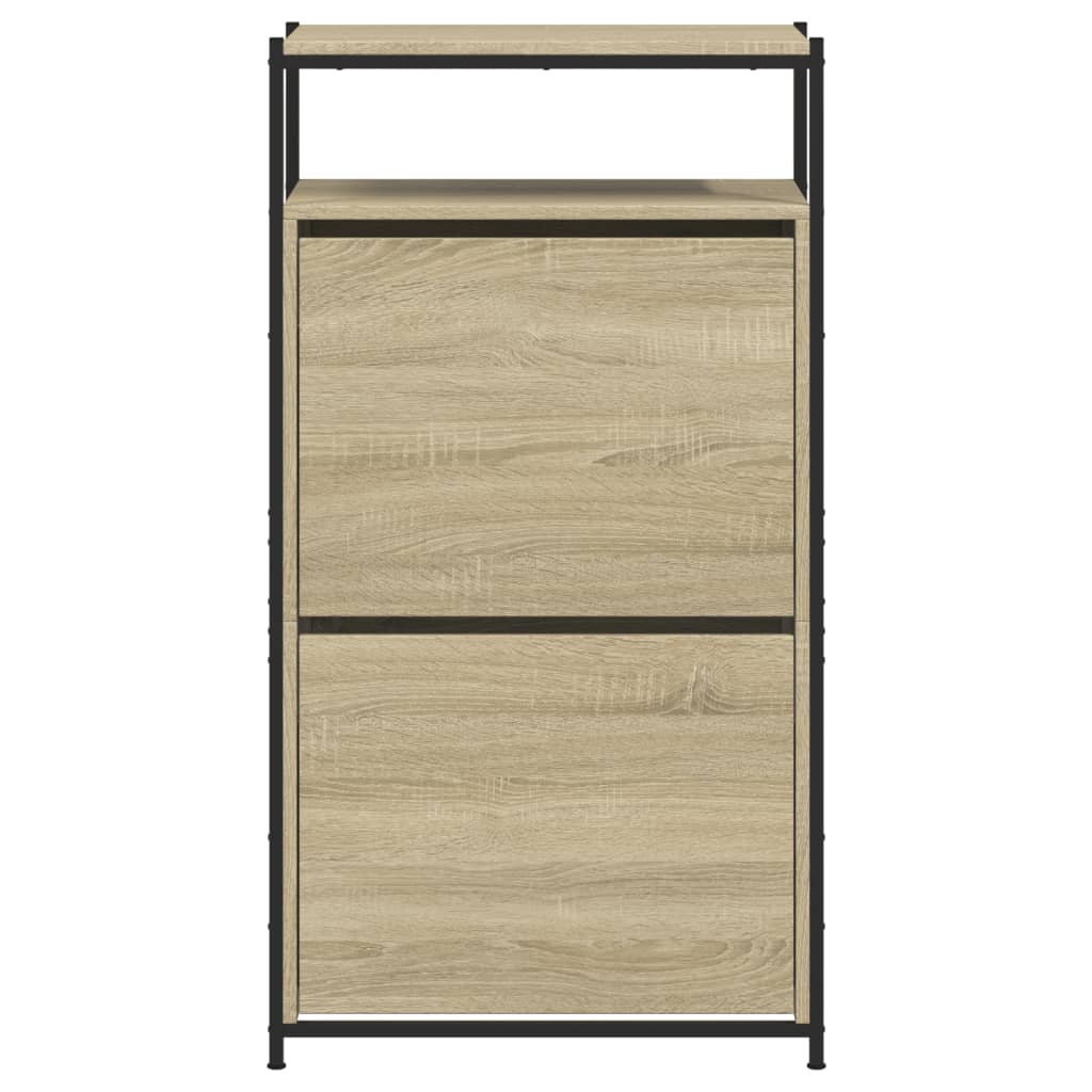 Schoenenkast 60x34x112 cm bewerkt hout sonoma eikenkleurig is nu te koop bij PeponiXL, paradijselijk wonen!