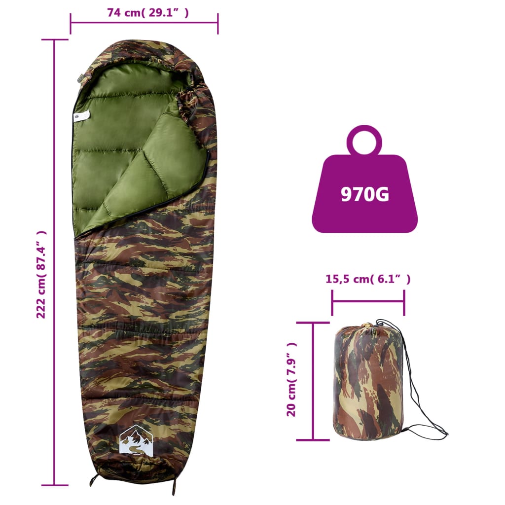 Slaapzak mummie voor volwassenen camping 3 seizoenen is nu te koop bij PeponiXL, paradijselijk wonen!