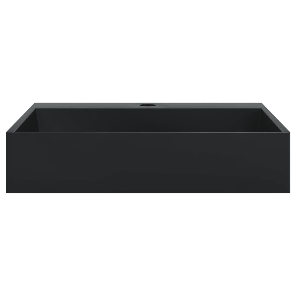 Wastafel 50x38x11 cm gegoten mineraal/marmer matzwart is nu te koop bij PeponiXL, paradijselijk wonen!