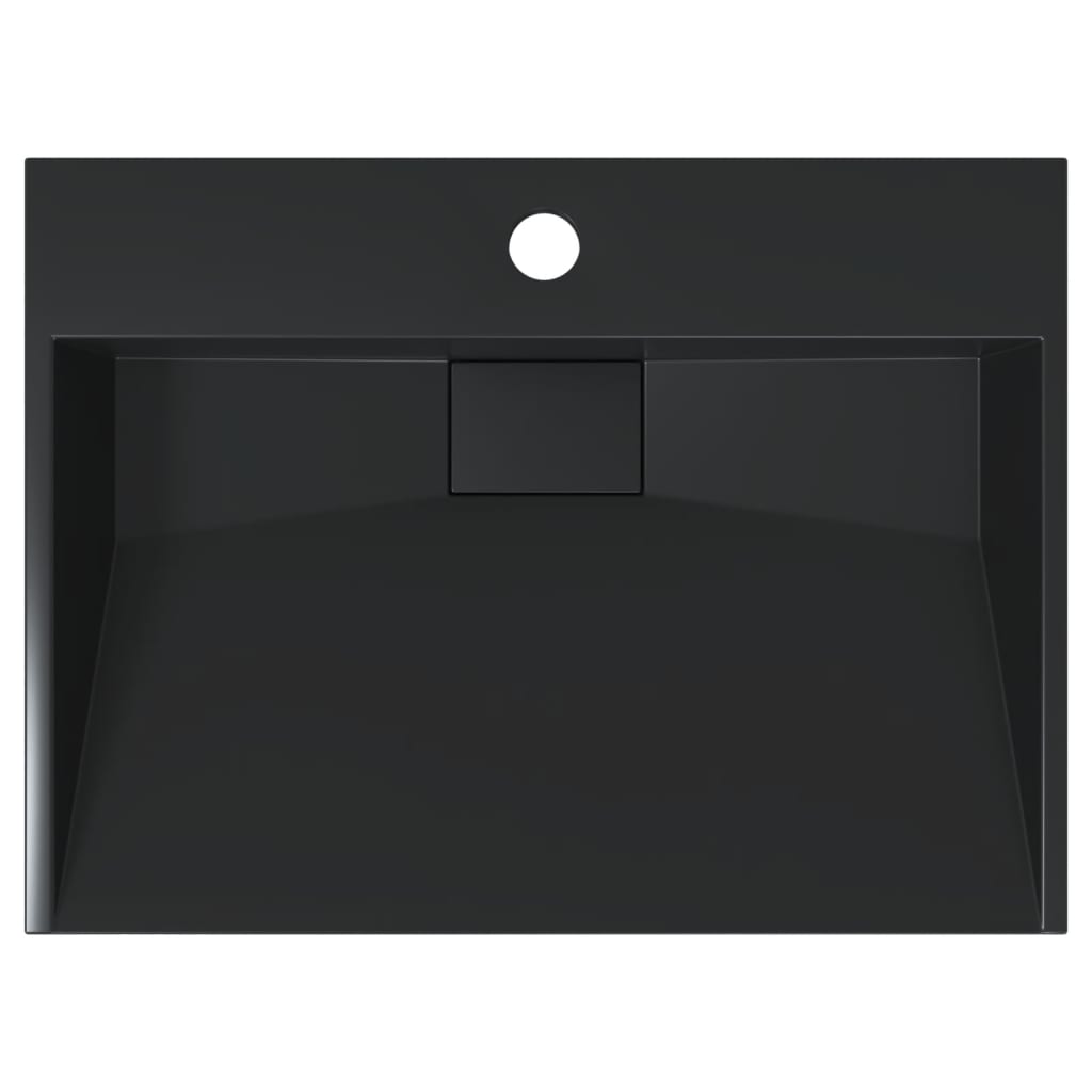 Wastafel 50x38x11 cm gegoten mineraal/marmer matzwart is nu te koop bij PeponiXL, paradijselijk wonen!
