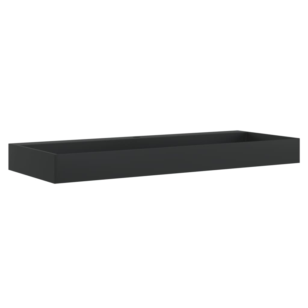 Wastafel 120x46x11 cm gegoten mineraal/marmer matzwart is nu te koop bij PeponiXL, paradijselijk wonen!