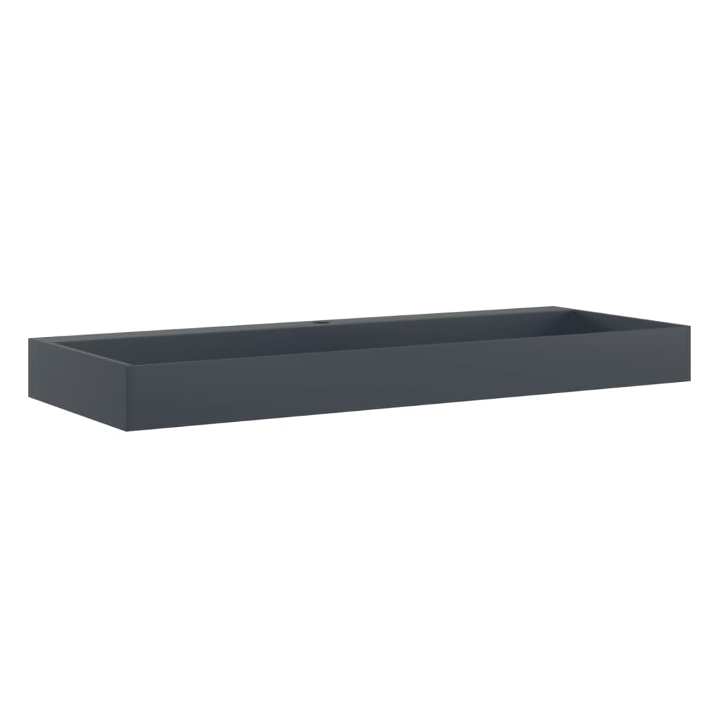 Wastafel 120x46x11 cm mineraal gegoten/marmer gegoten antraciet is nu te koop bij PeponiXL, paradijselijk wonen!
