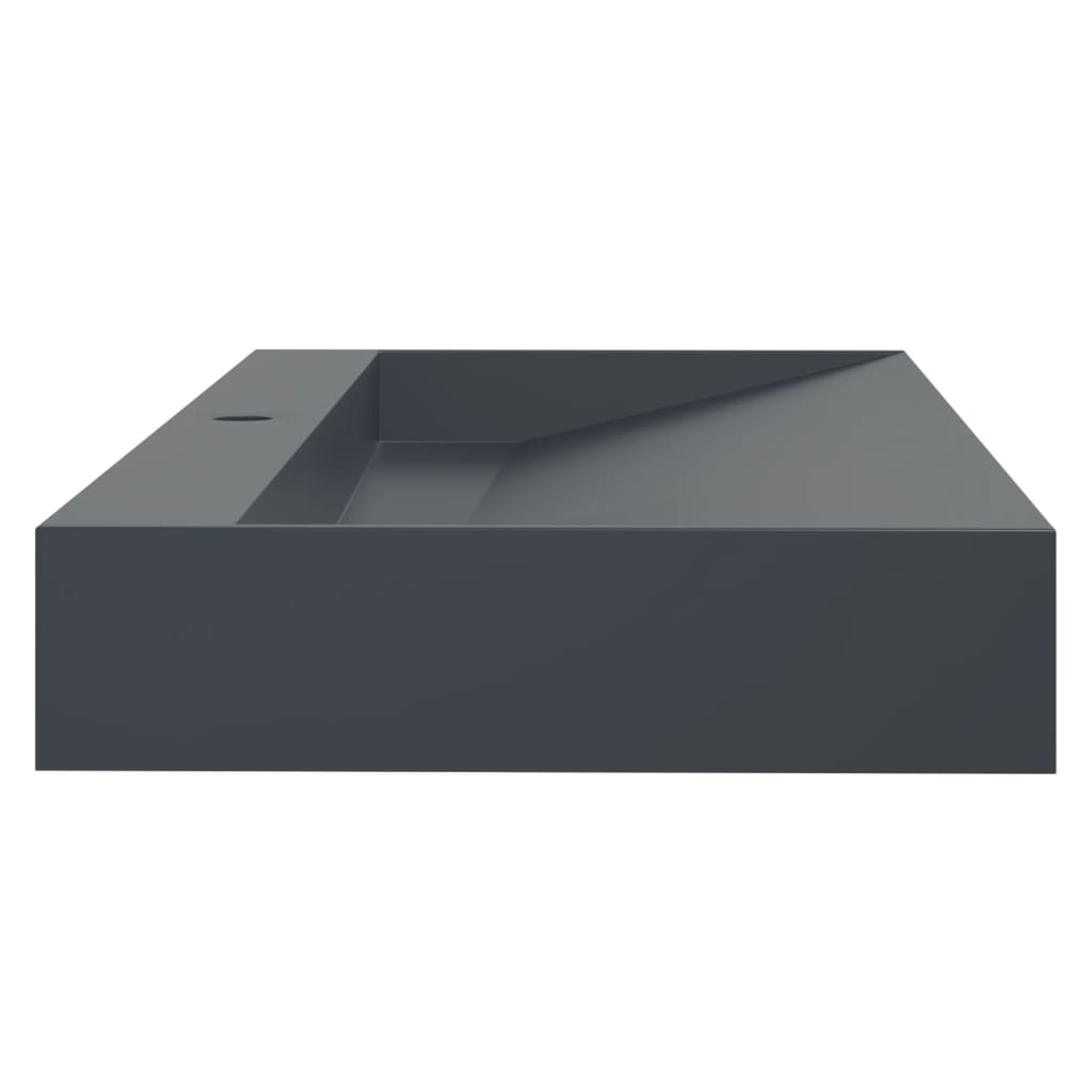 Wastafel 120x46x11 cm mineraal gegoten/marmer gegoten antraciet is nu te koop bij PeponiXL, paradijselijk wonen!