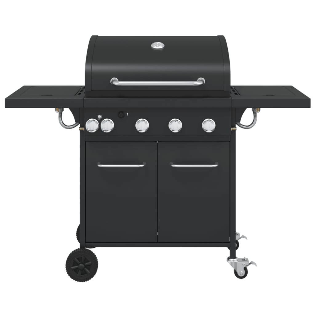 Gasbarbecue met 5 branders gepoedercoat staal zwart is nu te koop bij PeponiXL, paradijselijk wonen!