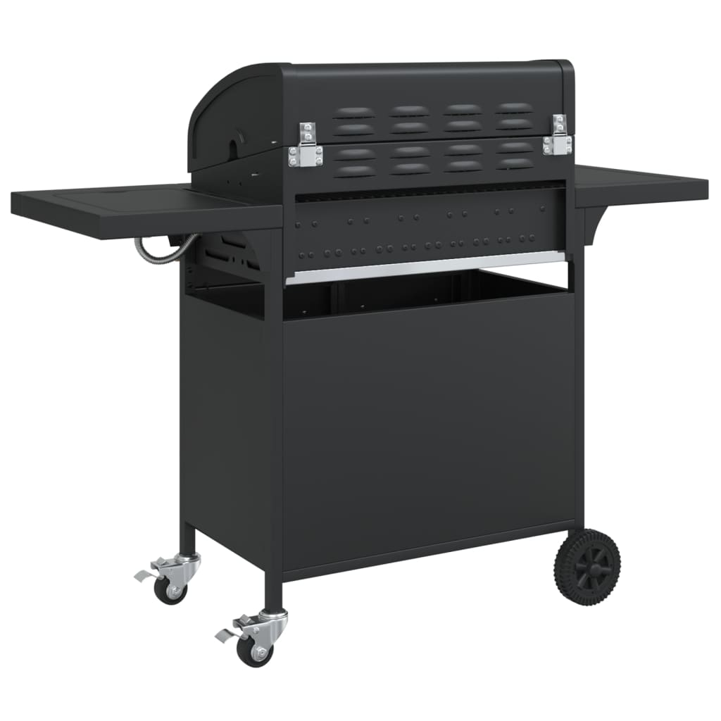 Gasbarbecue met 5 branders gepoedercoat staal zwart is nu te koop bij PeponiXL, paradijselijk wonen!