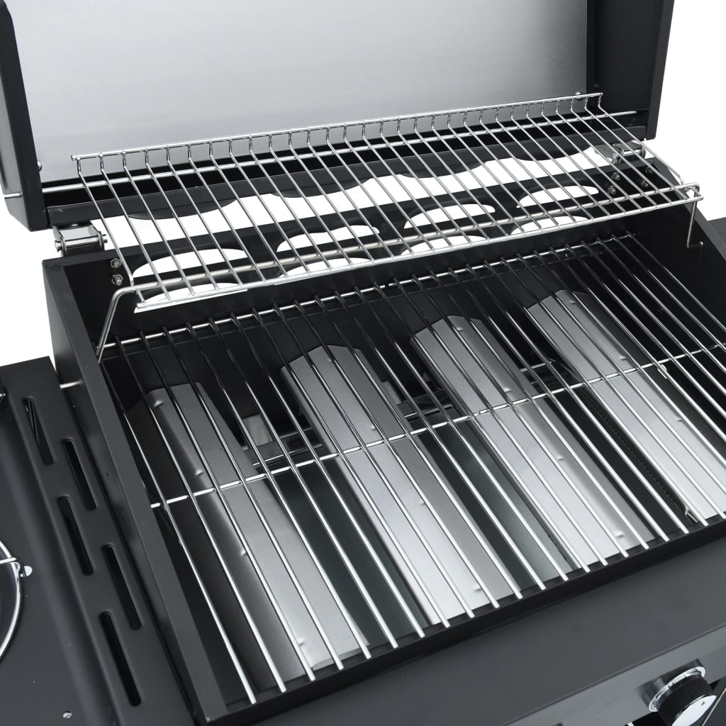 Gasbarbecue met 5 branders gepoedercoat staal zwart is nu te koop bij PeponiXL, paradijselijk wonen!