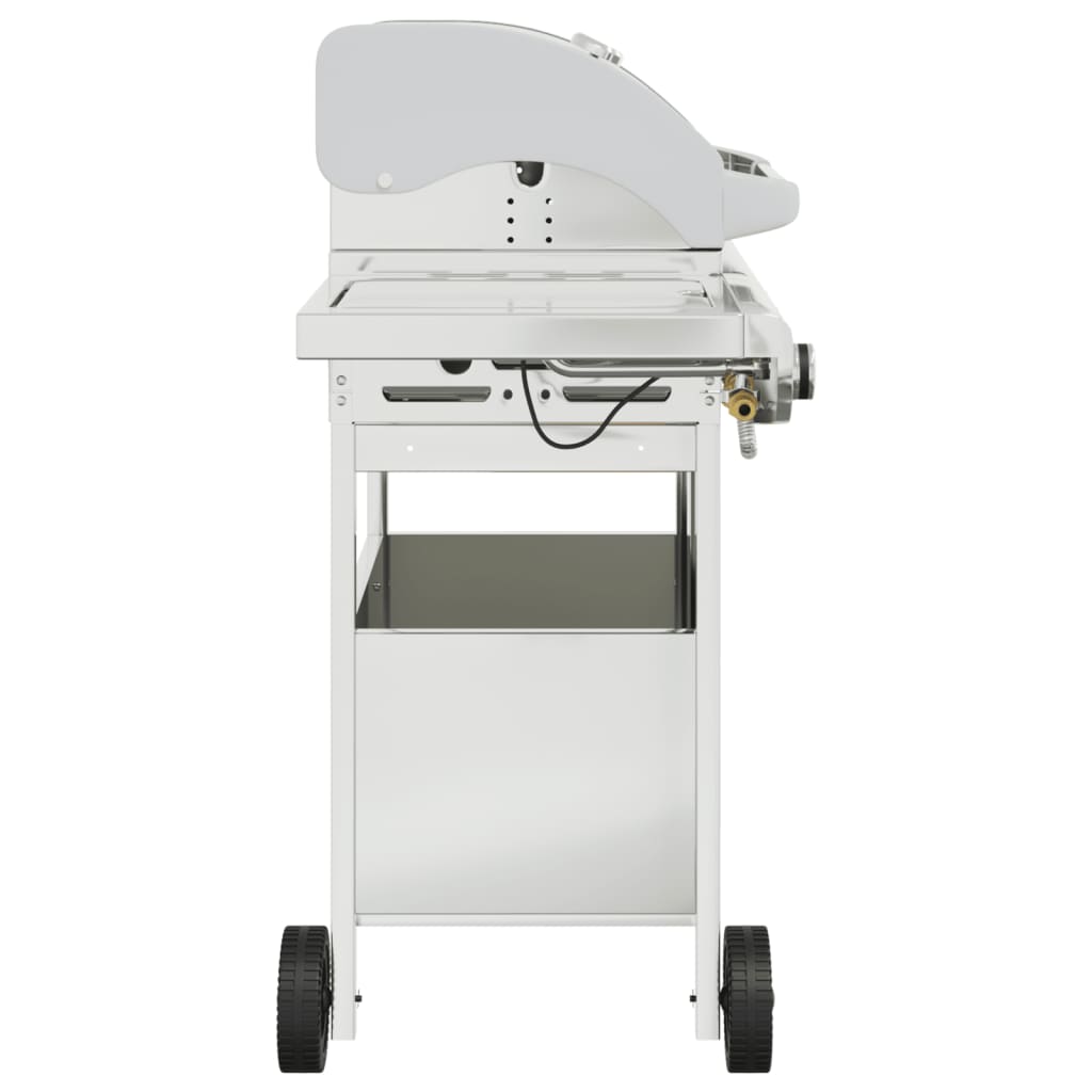 Gasbarbecue met 4 branders roestvrij staal zilverkleurig is nu te koop bij PeponiXL, paradijselijk wonen!