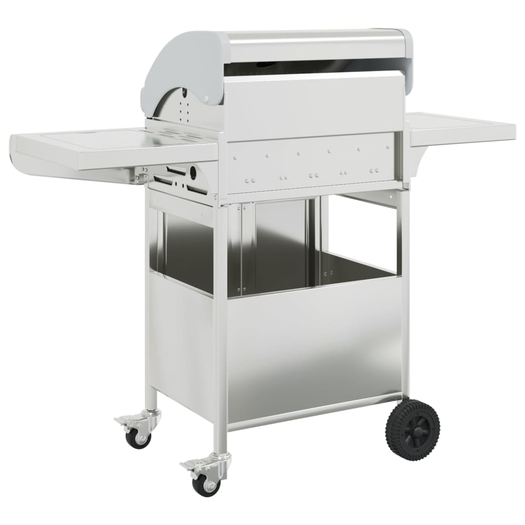 Gasbarbecue met 4 branders roestvrij staal zilverkleurig is nu te koop bij PeponiXL, paradijselijk wonen!