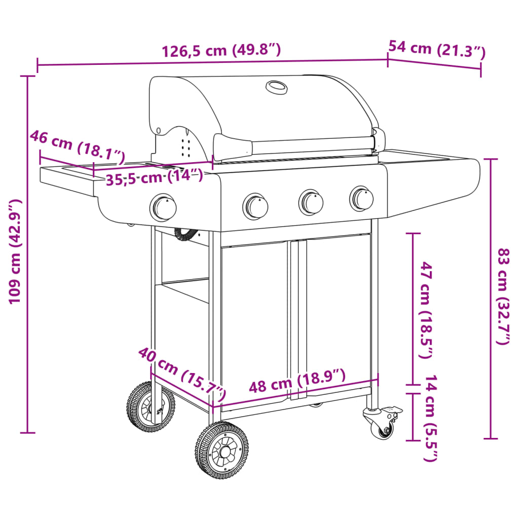 Gasbarbecue met 4 branders roestvrij staal zilverkleurig is nu te koop bij PeponiXL, paradijselijk wonen!
