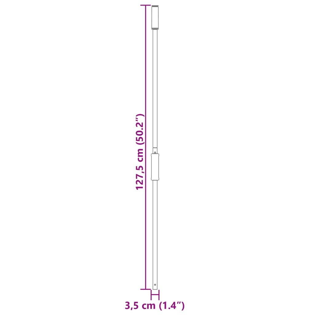 Hooivorksteel Ø3,5x127,5 cm zwart staal is nu te koop bij PeponiXL, paradijselijk wonen!