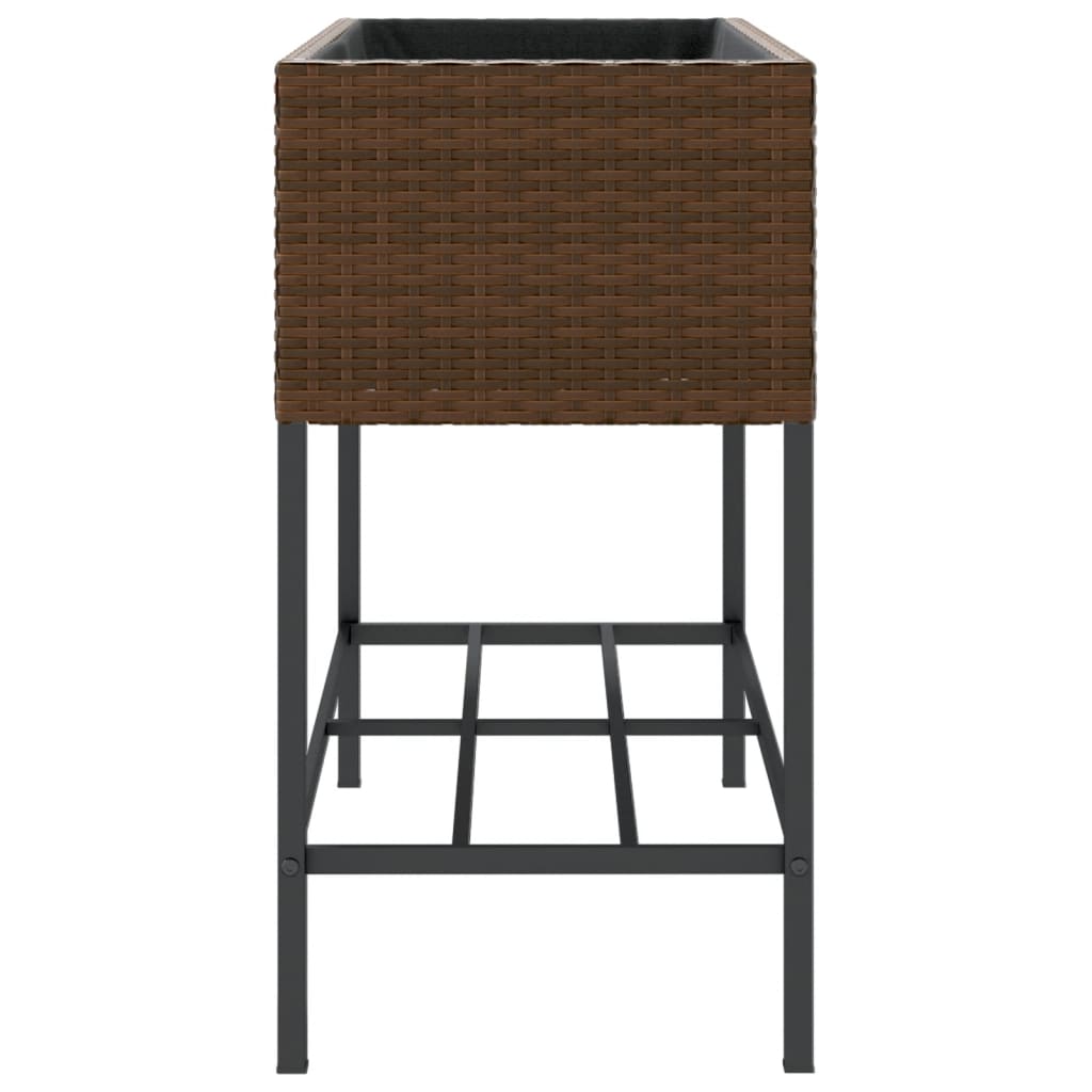 Plantenbak met schap poly rattan bruin is nu te koop bij PeponiXL, paradijselijk wonen!