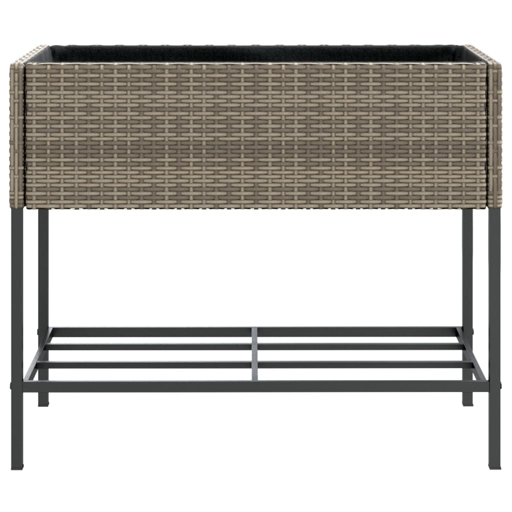 Plantenbak met schap poly rattan grijs is nu te koop bij PeponiXL, paradijselijk wonen!