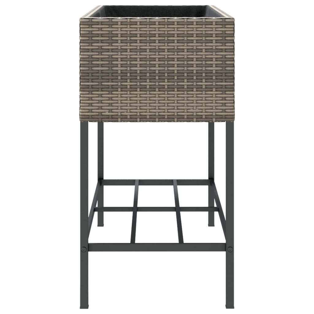 Plantenbak met schap poly rattan grijs is nu te koop bij PeponiXL, paradijselijk wonen!