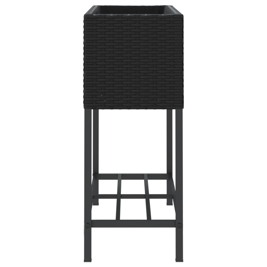 Plantenbak met schap poly rattan zwart is nu te koop bij PeponiXL, paradijselijk wonen!