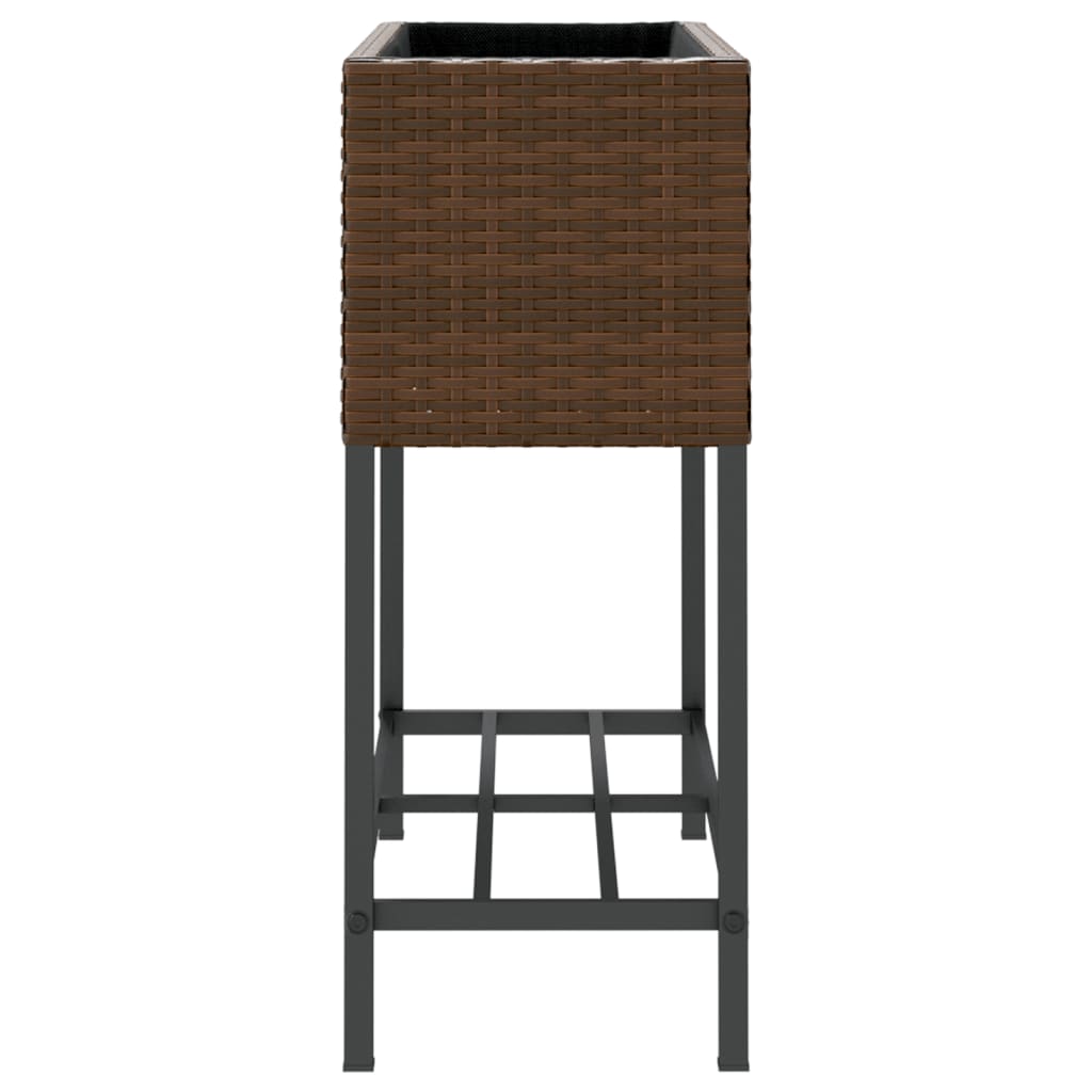 Plantenbak met schap poly rattan bruin is nu te koop bij PeponiXL, paradijselijk wonen!