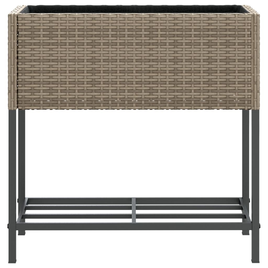 Plantenbak met schap poly rattan grijs is nu te koop bij PeponiXL, paradijselijk wonen!