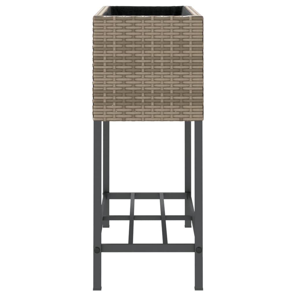 Plantenbak met schap poly rattan grijs is nu te koop bij PeponiXL, paradijselijk wonen!