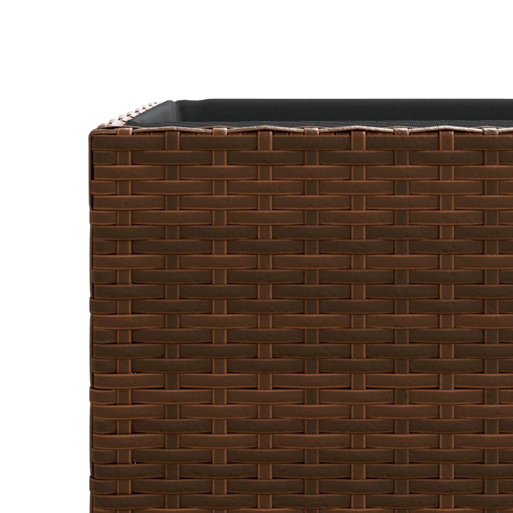 Plantenbakken 3 st poly rattan bruin is nu te koop bij PeponiXL, paradijselijk wonen!