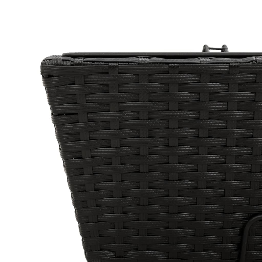 Plantenbakken 2 st met haken poly rattan zwart is nu te koop bij PeponiXL, paradijselijk wonen!