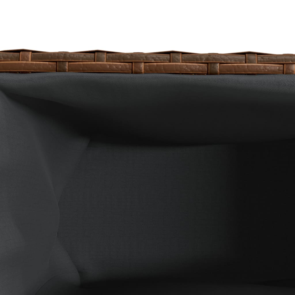 Plantenbak met 2 potten 90x20x40 cm poly rattan bruin is nu te koop bij PeponiXL, paradijselijk wonen!