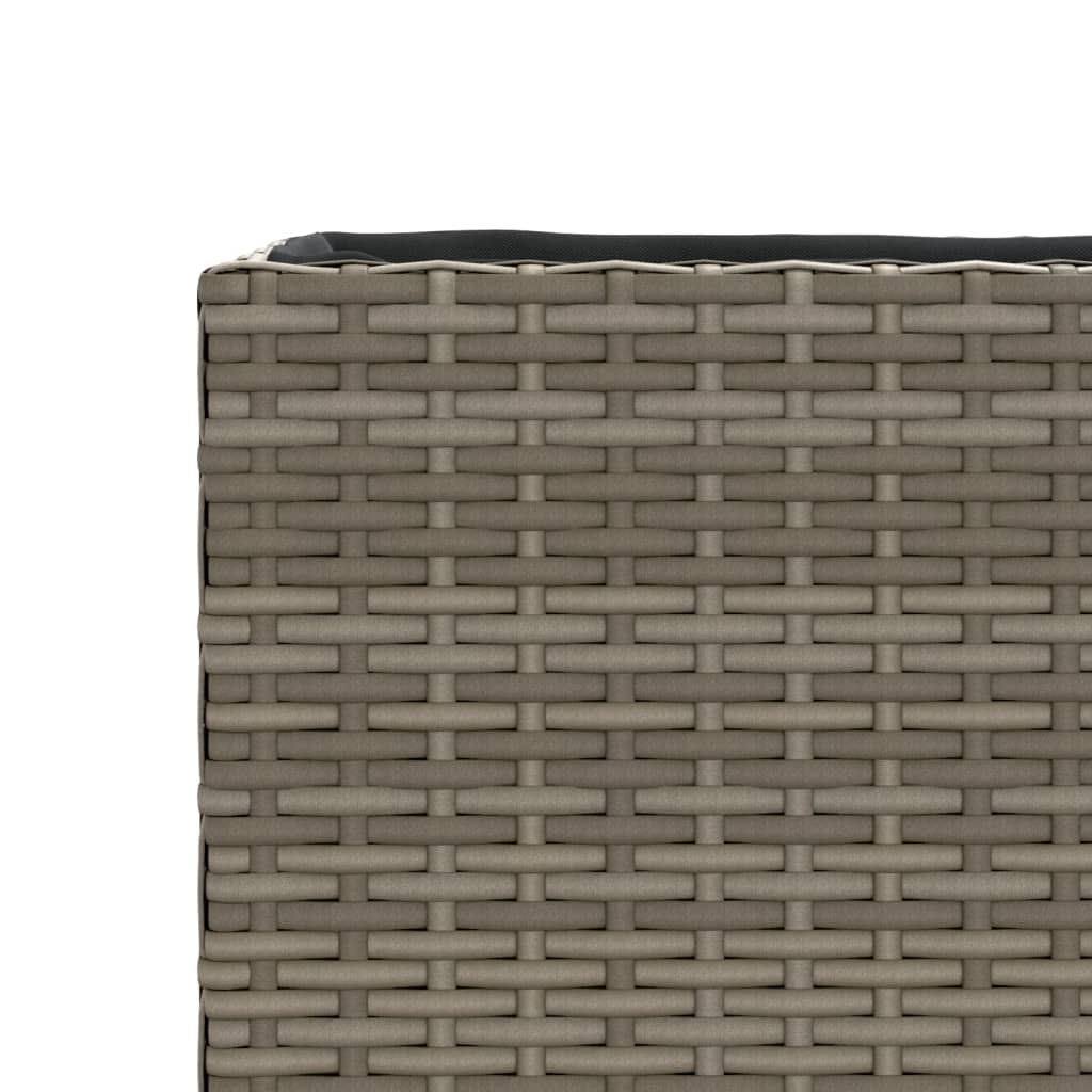 Plantenbak met 2 potten 90x20x40 cm poly rattan grijs is nu te koop bij PeponiXL, paradijselijk wonen!