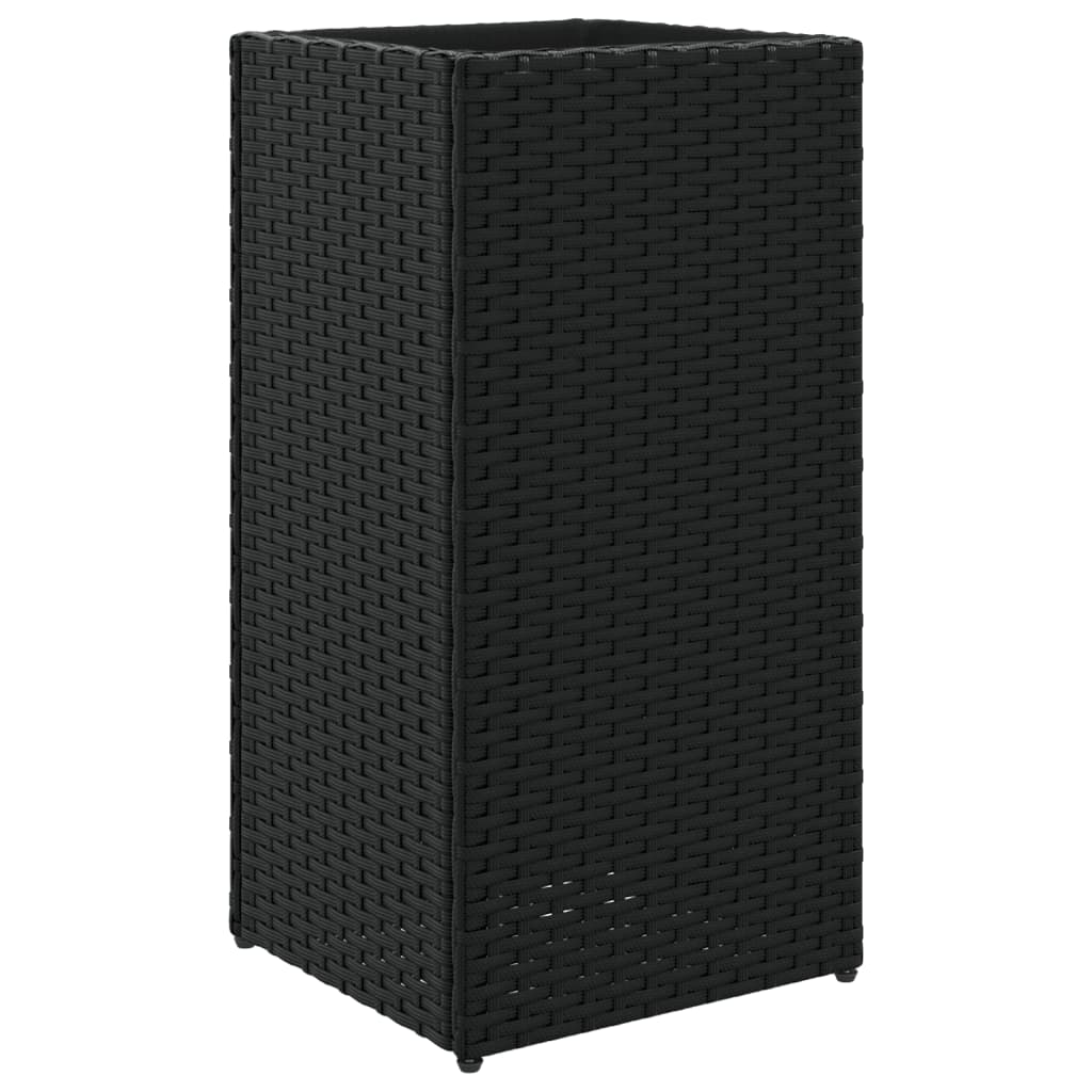 Plantenbak 30x30x60 cm poly rattan zwart is nu te koop bij PeponiXL, paradijselijk wonen!