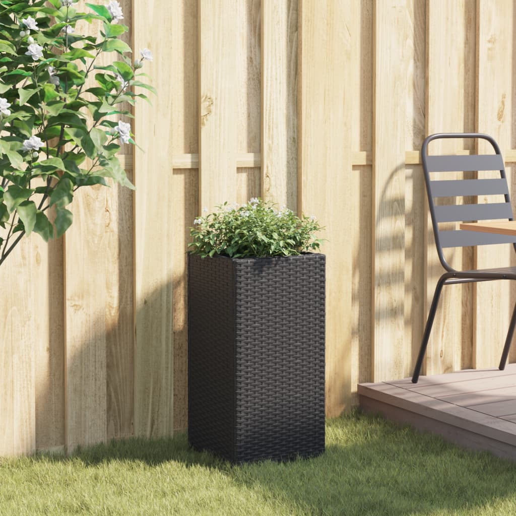 Plantenbak 30x30x60 cm poly rattan zwart is nu te koop bij PeponiXL, paradijselijk wonen!
