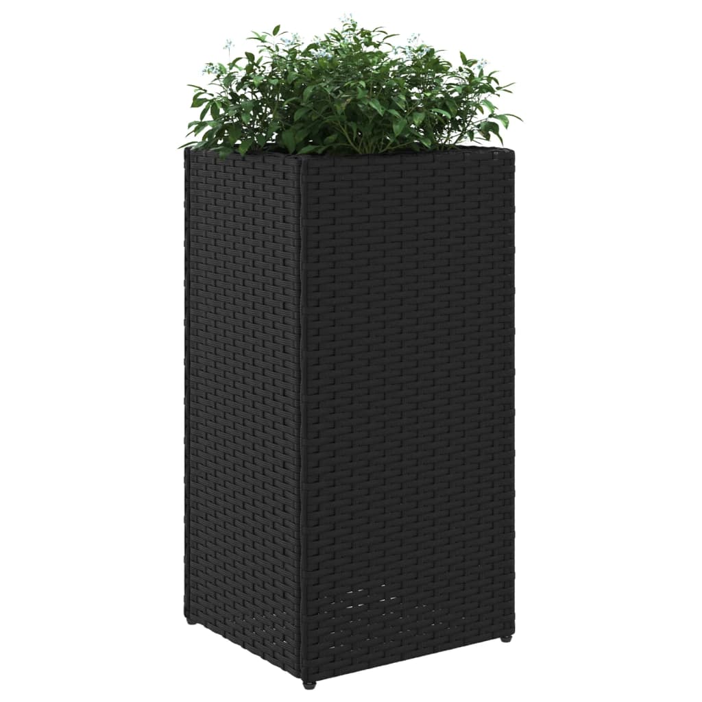 Plantenbak 30x30x60 cm poly rattan zwart is nu te koop bij PeponiXL, paradijselijk wonen!
