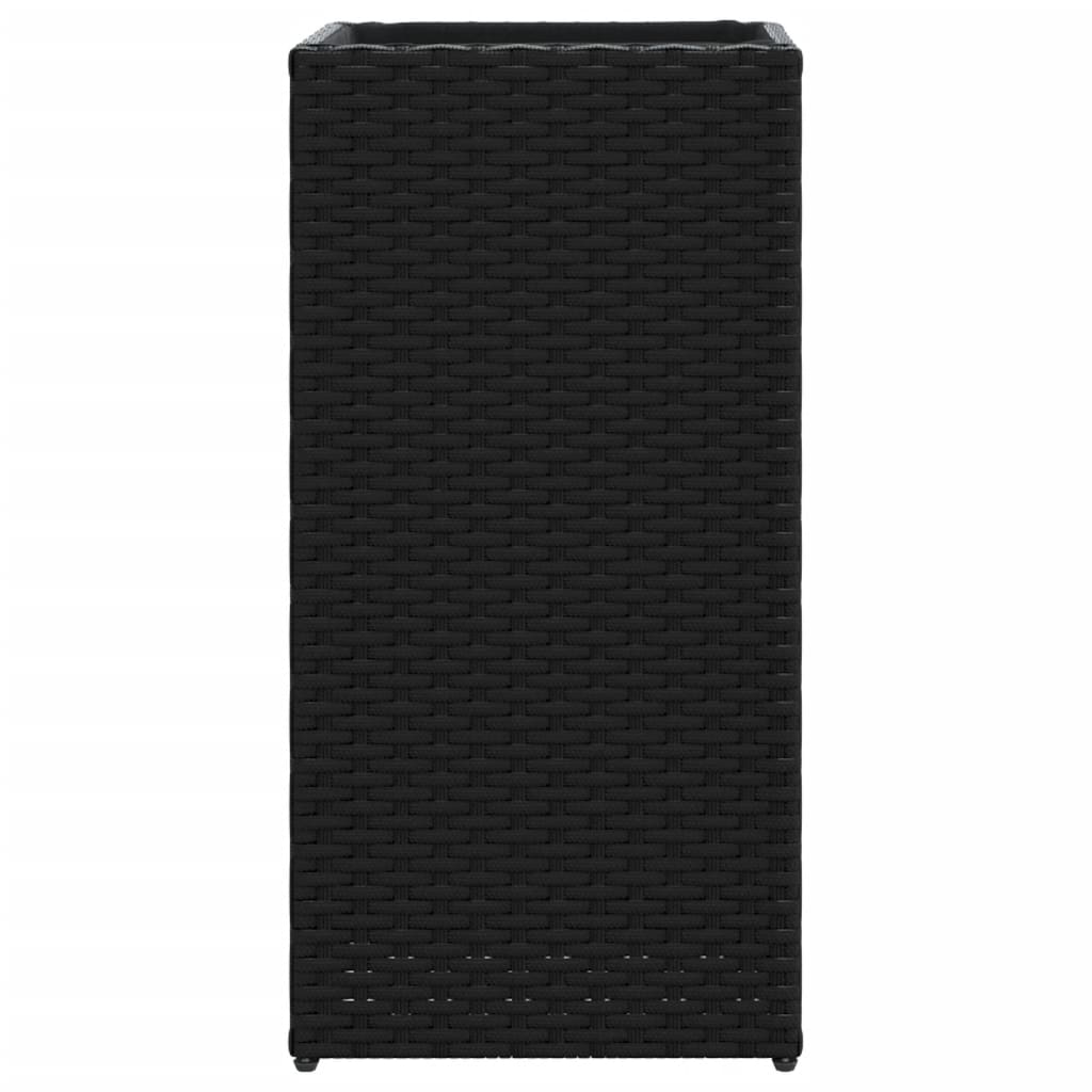 Plantenbak 30x30x60 cm poly rattan zwart is nu te koop bij PeponiXL, paradijselijk wonen!