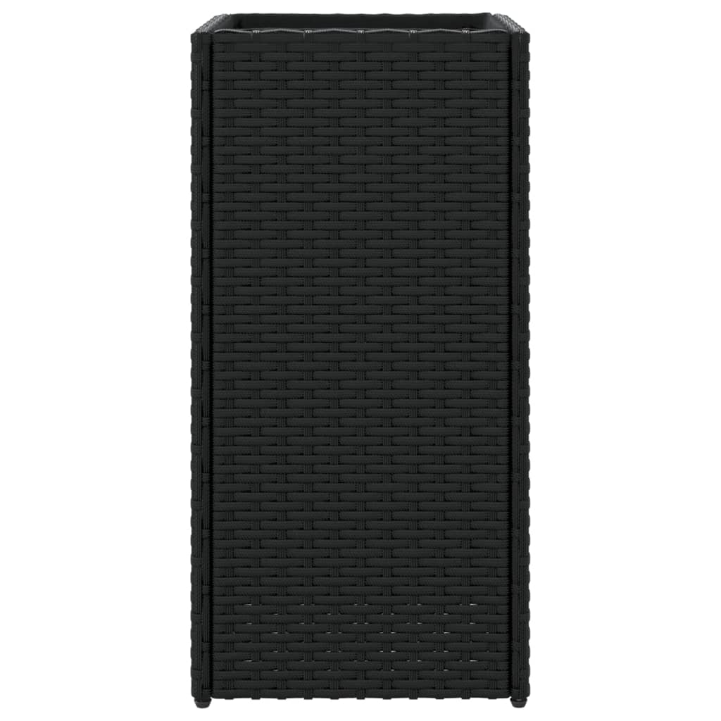 Plantenbak 30x30x60 cm poly rattan zwart is nu te koop bij PeponiXL, paradijselijk wonen!